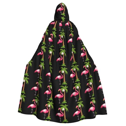 WHJSHOP Kapuzenumhang mit tropischem Flamingo-Druck, für Erwachsene, für Halloween, Rollenspiele und Kostümpartys von WHJSHOP