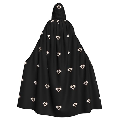 WHJSHOP Kapuzenumhang mit zwei Herzen und Händen, für Erwachsene, für Halloween, Rollenspiele und Kostümpartys von WHJSHOP