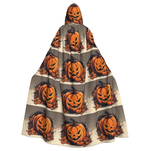 WHJSHOP Kürbis Halloween Prints Erwachsene Kapuzenumhang Umhang Umhang für Halloween, Rollenspiele und Kostümpartys von WHJSHOP