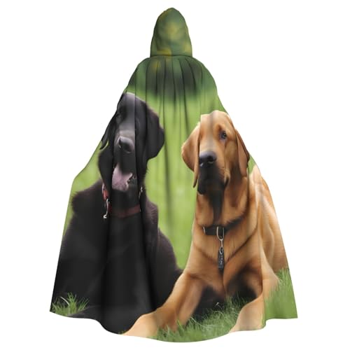 WHJSHOP Labrador Retriever Kapuzenumhang mit Hundebild, für Erwachsene, für Halloween, Rollenspiel-Kostüme und Themenpartys von WHJSHOP