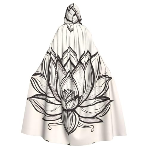 WHJSHOP Lotus Flower Namaste Picture Adult Hooded Cape Cloak for Halloween, Role-playing Costumes, and Theme Parties von WHJSHOP