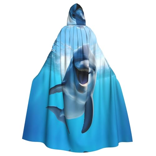 WHJSHOP Lustiger Delfin-Umhang mit Kapuze für Erwachsene, für Halloween, Rollenspiel-Kostüme und Themenpartys von WHJSHOP