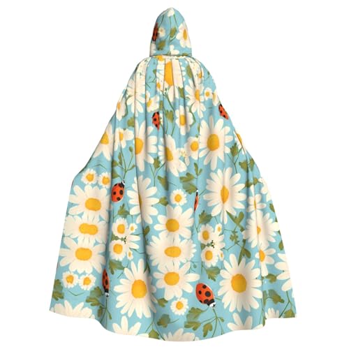 WHJSHOP Marienkäfer auf Gänseblümchen-Blume, Umhang mit Kapuze, für Erwachsene, für Halloween, Rollenspiel-Kostüme und Themenpartys von WHJSHOP