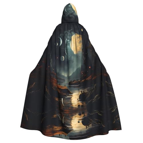 WHJSHOP Mond Sterne und Planeten Bild Erwachsene Kapuzenumhang Umhang Umhang für Halloween, Rollenspiele Kostüme und Themenpartys von WHJSHOP