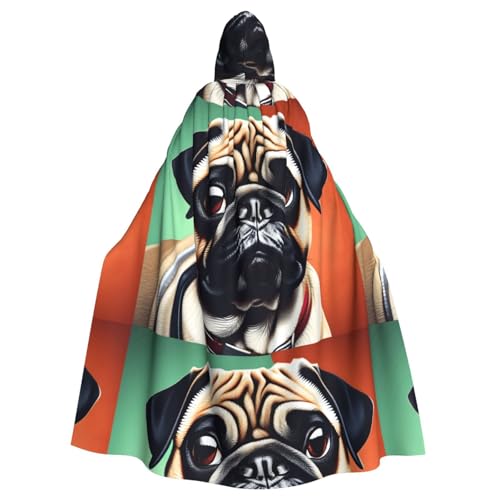 WHJSHOP Mops-Hundebild, Halloween, Erwachsenen-Kapuzenumhang, Herren- und Damenbekleidung, Mantel, Rollenspiel WHJSHOP Mops-Hundebild, Halloween, Erwachsenen-Kapuzenumhang, Herren- und Damenbekleidung, Mantel, Rollenspiel von WHJSHOP
