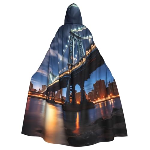 WHJSHOP New York Manhattan Bridge Night Prints Kapuzenumhang für Erwachsene, für Halloween, Rollenspiele und Kostümpartys WHJSHOP New York Manhattan Bridge Night Prints Kapuzenumhang für Erwachsene, für Halloween, Rollenspiele und Kostümpartys von WHJSHOP
