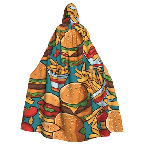 WHJSHOP Niedlicher Burger-Pommes-Umhang mit Kapuze, für Erwachsene, für Halloween, Rollenspiel-Kostüme und Themenpartys WHJSHOP Niedlicher Burger-Pommes-Umhang mit Kapuze, für Erwachsene, für Halloween, Rollenspiel-Kostüme und Themenpartys von WHJSHOP