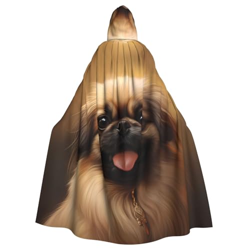 WHJSHOP Pekinese Hundebild Erwachsene Kapuzenumhang Umhang für Halloween, Rollenspiele Kostüme und Themenpartys von WHJSHOP