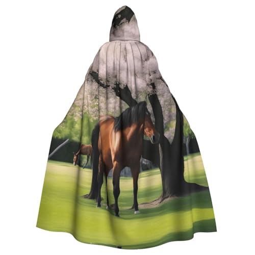 WHJSHOP Pferd vor blühenden Bäumen Bild Halloween Erwachsene Kapuzenumhang Herren- und Damenbekleidung Mantel, Rollenspiel WHJSHOP Pferd vor blühenden Bäumen Bild Halloween Erwachsene Kapuzenumhang Herren- und Damenbekleidung Mantel, Rollenspiel von WHJSHOP