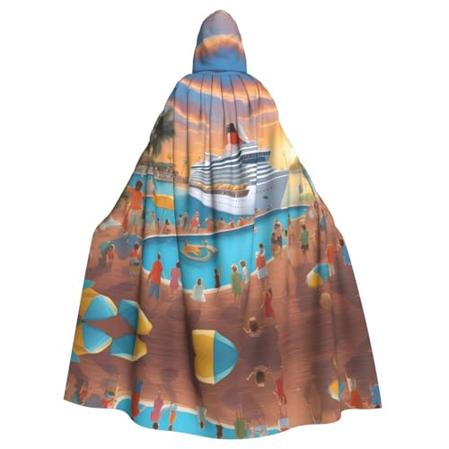 WHJSHOP Pool Party Kreuzfahrtschiff Bild Erwachsene Kapuzenumhang Umhang Umhang für Halloween, Rollenspiele Kostüme und Themenpartys von WHJSHOP