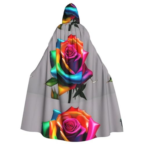 WHJSHOP Regenbogen Rose Bild Halloween Erwachsene Kapuzenumhang Herren und Damen Kleidung Mantle Rollenspiel WHJSHOP Regenbogen Rose Bild Halloween Erwachsene Kapuzenumhang Herren und Damen Kleidung Mantle Rollenspiel von WHJSHOP