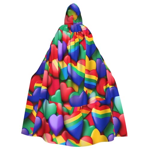 WHJSHOP Regenbogenfarbener Gay-Pride-Herzen, Bild, Halloween, Erwachsenen-Kapuzenumhang, Herren- und Damenbekleidung, Mantel, Rollenspiel WHJSHOP Regenbogenfarbener Gay-Pride-Herzen, Bild, Halloween, Erwachsenen-Kapuzenumhang, Herren- und Damenbekleidung, Mantel, Rollenspiel von WHJSHOP
