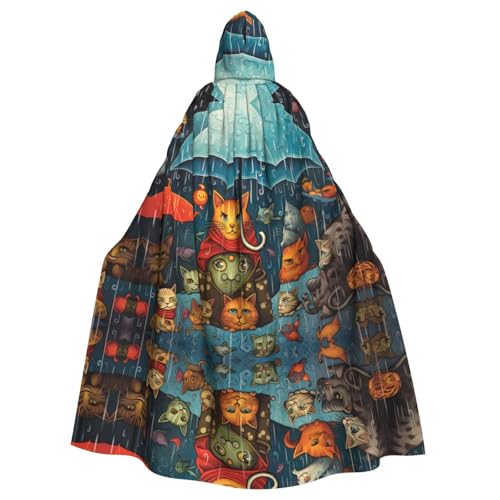 WHJSHOP Regenmantel mit Kapuze für Erwachsene, Motiv: Katzen und Hunde, tropisches Fischmuster, für Halloween, Rollenspiele und Kostümpartys WHJSHOP Regenmantel mit Kapuze für Erwachsene, Motiv: Katzen und Hunde, tropisches Fischmuster, für Halloween, Rollenspiele und Kostümpartys von WHJSHOP