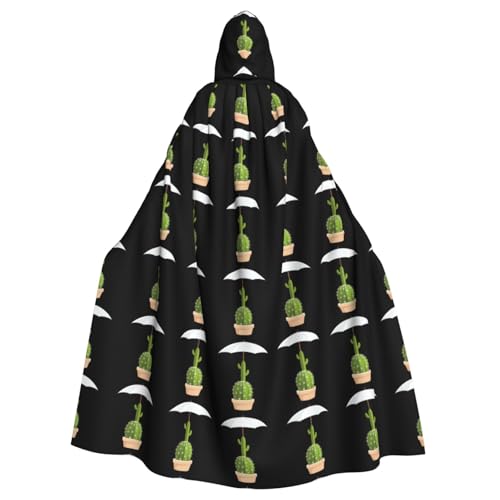 WHJSHOP Regenschirm, Kaktusdruck, Erwachsenen-Umhang mit Kapuze, Umhang für Halloween, Rollenspiele und Kostümpartys von WHJSHOP