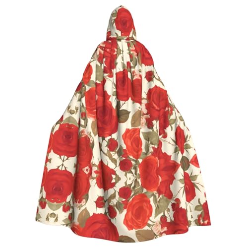 WHJSHOP Rote Rosen Bild Erwachsene Kapuzenumhang Umhang für Halloween, Rollenspiele Kostüme und Themenpartys von WHJSHOP
