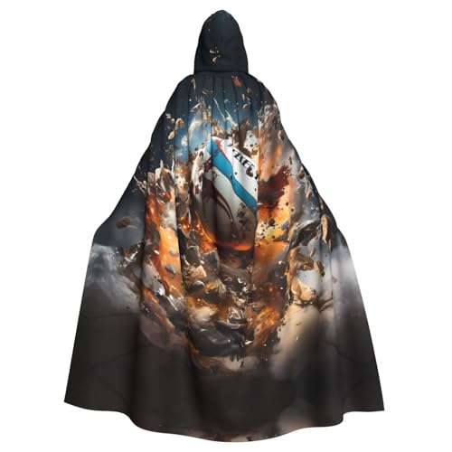 WHJSHOP Rugby on Fire Prints Kapuzenumhang für Erwachsene, für Halloween, Rollenspiele und Kostümpartys WHJSHOP Rugby on Fire Prints Kapuzenumhang für Erwachsene, für Halloween, Rollenspiele und Kostümpartys von WHJSHOP