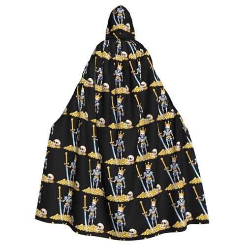 WHJSHOP Schatzsuche, Skelett-Druck, Erwachsenen-Umhang mit Kapuze, Umhang für Halloween, Rollenspiele und Kostümpartys WHJSHOP Schatzsuche, Skelett-Druck, Erwachsenen-Umhang mit Kapuze, Umhang für Halloween, Rollenspiele und Kostümpartys von WHJSHOP