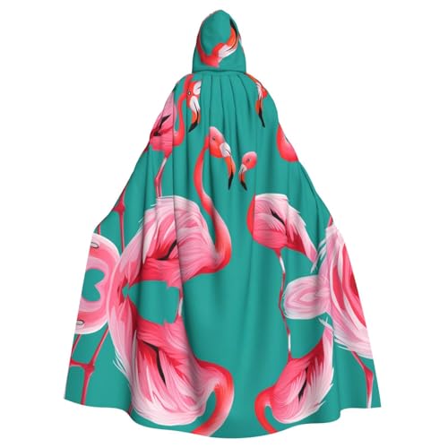 WHJSHOP Schöner rosa Flamingo-Bild für Erwachsene, Kapuzenumhang für Halloween, Rollenspiel-Kostüme und Themenpartys von WHJSHOP