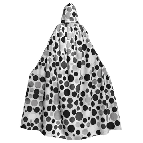 WHJSHOP Schwarz-weiß gepunktetes Bild Erwachsene Kapuzenumhang Umhang für Halloween, Rollenspiel-Kostüme und Themenpartys WHJSHOP Schwarz-weiß gepunktetes Bild Erwachsene Kapuzenumhang Umhang für Halloween, Rollenspiel-Kostüme und Themenpartys von WHJSHOP