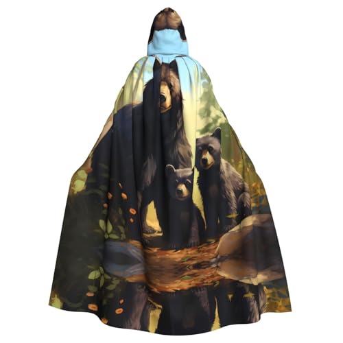 WHJSHOP Schwarzer Bär, Familienbild, Erwachsenen-Umhang mit Kapuze, Umhang für Halloween, Rollenspiel-Kostüme und Themenpartys WHJSHOP Schwarzer Bär, Familienbild, Erwachsenen-Umhang mit Kapuze, Umhang für Halloween, Rollenspiel-Kostüme und Themenpartys von WHJSHOP