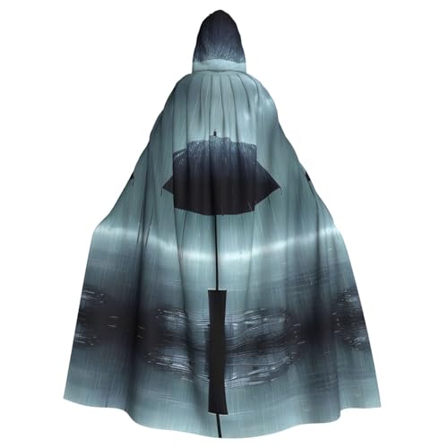 WHJSHOP Schwarzer Regenschirm im Regen mit Kapuze für Erwachsene, Umhang für Halloween, Rollenspiel-Kostüme und Themenpartys WHJSHOP Schwarzer Regenschirm im Regen mit Kapuze für Erwachsene, Umhang für Halloween, Rollenspiel-Kostüme und Themenpartys von WHJSHOP