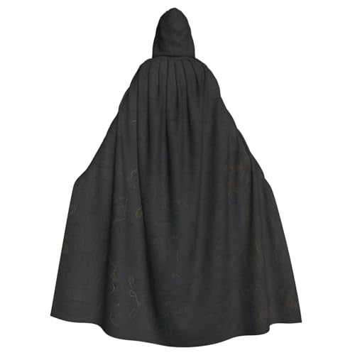WHJSHOP Schwarzer Umhang mit Weltkarte für Erwachsene, Kapuzenumhang für Halloween, Rollenspiel-Kostüme und Themenpartys WHJSHOP Schwarzer Umhang mit Weltkarte für Erwachsene, Kapuzenumhang für Halloween, Rollenspiel-Kostüme und Themenpartys von WHJSHOP