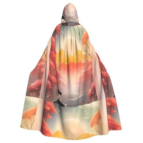 WHJSHOP Sonnenberg, Wald, Bild, Halloween, Erwachsene, Kapuzenumhang, Herren- und Damenbekleidung, Mantel, Rollenspiel von WHJSHOP