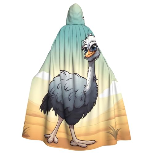 WHJSHOP Süßer Straußenbild, Erwachsenen-Umhang mit Kapuze, Umhang für Halloween, Rollenspiel-Kostüme und Themenpartys von WHJSHOP
