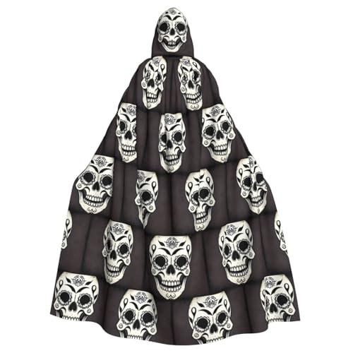 WHJSHOP Sugar Horror Skull Prints Kapuzenumhang für Erwachsene, für Halloween, Rollenspiele und Kostümpartys WHJSHOP Sugar Horror Skull Prints Kapuzenumhang für Erwachsene, für Halloween, Rollenspiele und Kostümpartys von WHJSHOP