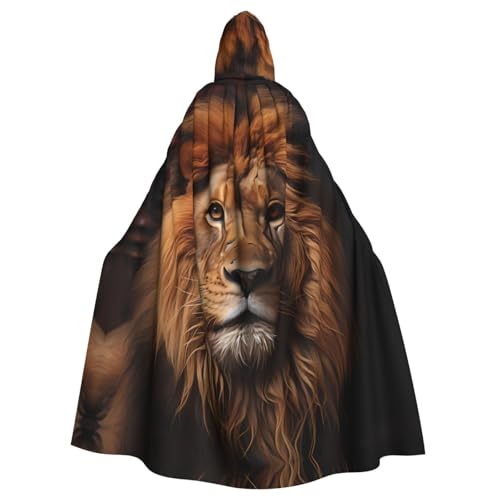 WHJSHOP The Lion's Gaze Picture Umhang mit Kapuze für Erwachsene, für Halloween, Rollenspiele und Themenpartys von WHJSHOP