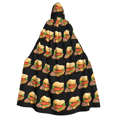 WHJSHOP Tomaten-Cartoon-Sandwich-Druck, Erwachsenen-Umhang mit Kapuze, Umhang für Halloween, Rollenspiele und Kostümpartys WHJSHOP Tomaten-Cartoon-Sandwich-Druck, Erwachsenen-Umhang mit Kapuze, Umhang für Halloween, Rollenspiele und Kostümpartys von WHJSHOP