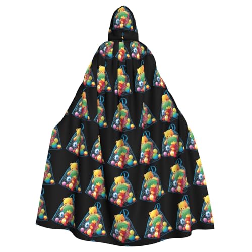 WHJSHOP Toys in the net bag Prints Kapuzenumhang für Erwachsene, für Halloween, Rollenspiele und Kostümpartys von WHJSHOP