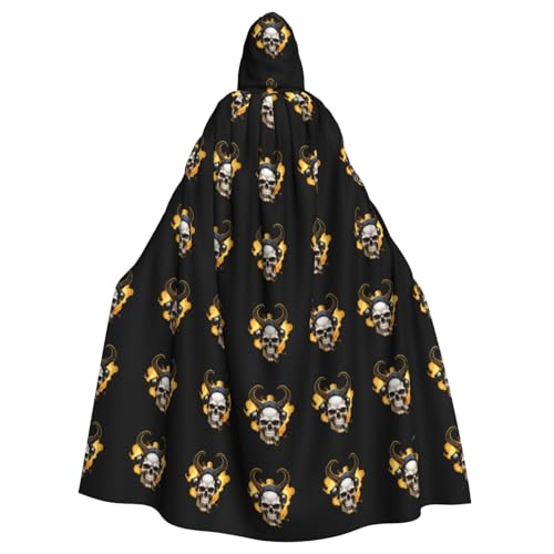 WHJSHOP Trendiger Totenkopf-Umhang für Erwachsene, mit Kapuze, für Halloween, Rollenspiele und Kostümpartys von WHJSHOP