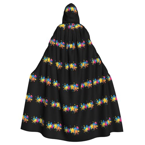 WHJSHOP Trendiger Umhang mit fünfzackigem Sterndruck für Erwachsene, mit Kapuze, Umhang für Halloween, Rollenspiele und Kostümpartys WHJSHOP Trendiger Umhang mit fünfzackigem Sterndruck für Erwachsene, mit Kapuze, Umhang für Halloween, Rollenspiele und Kostümpartys von WHJSHOP