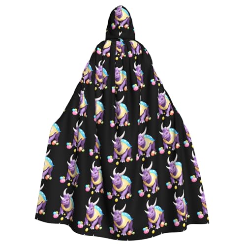 WHJSHOP Triceratops Umhang mit Ostereiern für Erwachsene, Kapuzenumhang für Halloween, Rollenspiele und Kostümpartys von WHJSHOP