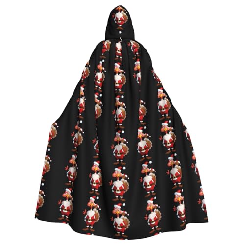 WHJSHOP Turkey in Christmas Costume Prints Adult Hooded Cape Cloak for Halloween, Role-Playing, and Costume Parties WHJSHOP Turkey in Christmas Costume Prints Adult Hooded Cape Cloak for Halloween, Role-Playing, and Costume Parties von WHJSHOP