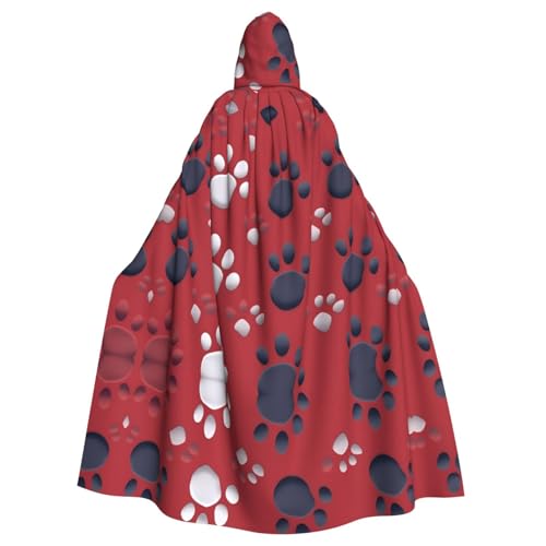 WHJSHOP Umhang mit Hundepfotenmotiv für Erwachsene, mit Kapuze, für Halloween, Rollenspiel-Kostüme und Themenpartys von WHJSHOP
