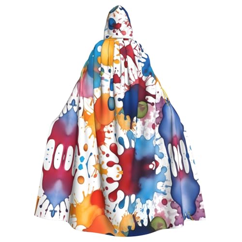 WHJSHOP Umhang mit Kapuze für Erwachsene, Aquarellfarben, Farbspritzer, für Halloween, Rollenspiele und Kostümpartys WHJSHOP Umhang mit Kapuze für Erwachsene, Aquarellfarben, Farbspritzer, für Halloween, Rollenspiele und Kostümpartys von WHJSHOP