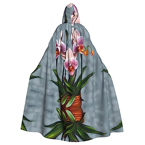 WHJSHOP Umhang mit Kapuze für Erwachsene, Blühende Orchideen, für Halloween, Rollenspiele und Kostümpartys von WHJSHOP