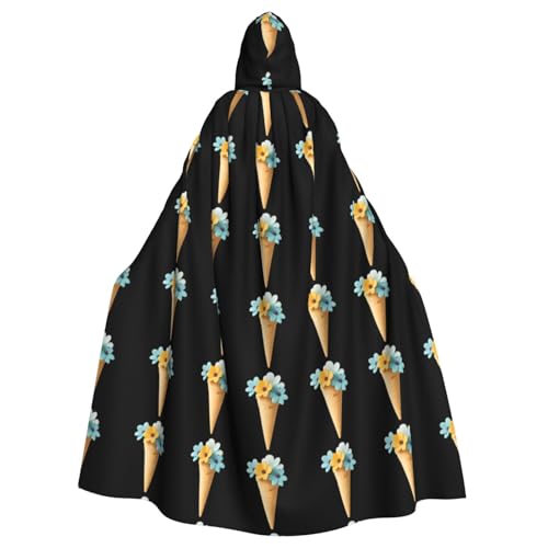 WHJSHOP Umhang mit Kapuze für Erwachsene, Blumen auf Eis, für Halloween, Rollenspiele und Themenpartys WHJSHOP Umhang mit Kapuze für Erwachsene, Blumen auf Eis, für Halloween, Rollenspiele und Themenpartys von WHJSHOP