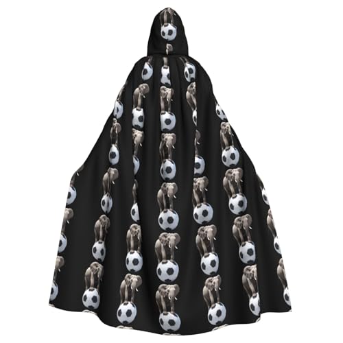 WHJSHOP Umhang mit Kapuze für Erwachsene, Elefant, stehend auf Fußball, für Halloween, Rollenspiel-Kostüme und Themenpartys WHJSHOP Umhang mit Kapuze für Erwachsene, Elefant, stehend auf Fußball, für Halloween, Rollenspiel-Kostüme und Themenpartys von WHJSHOP