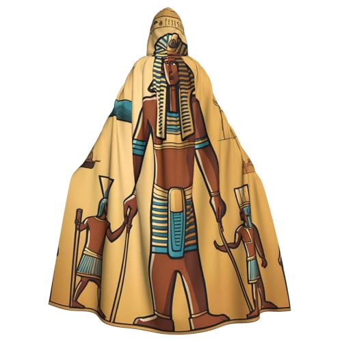 WHJSHOP Umhang mit Kapuze für Erwachsene, Motiv: Antikes Ägypten, Stammes-Serie, bedruckt, für Halloween, Rollenspiele und Kostümpartys WHJSHOP Umhang mit Kapuze für Erwachsene, Motiv: Antikes Ägypten, Stammes-Serie, bedruckt, für Halloween, Rollenspiele und Kostümpartys von WHJSHOP