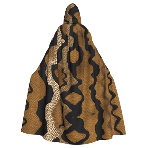 WHJSHOP Umhang mit Kapuze für Erwachsene, Motiv: Big Snake Skin Picture für Halloween, Rollenspiele und Themenpartys von WHJSHOP
