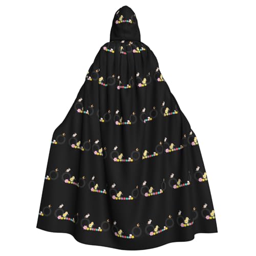 WHJSHOP Umhang mit Kapuze für Erwachsene, Motiv: Blumen und kleine Tiere auf Reifen, für Halloween, Rollenspiele und Themenpartys WHJSHOP Umhang mit Kapuze für Erwachsene, Motiv: Blumen und kleine Tiere auf Reifen, für Halloween, Rollenspiele und Themenpartys von WHJSHOP