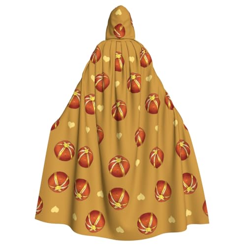 WHJSHOP Umhang mit Kapuze für Erwachsene, Motiv: Butterbrot, für Halloween, Rollenspiele und Mottopartys von WHJSHOP