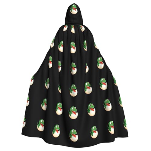 WHJSHOP Umhang mit Kapuze für Erwachsene, Motiv: Dinosaurier in der Eierschale, für Halloween, Rollenspiele und Themenpartys von WHJSHOP