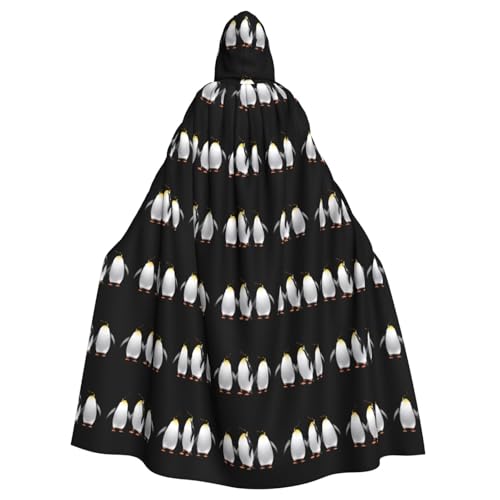 WHJSHOP Umhang mit Kapuze für Erwachsene, Motiv: Drei Pinguine singen, für Halloween, Rollenspiele und Kostümpartys von WHJSHOP