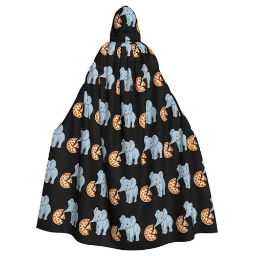 WHJSHOP Umhang mit Kapuze für Erwachsene, Motiv: Elefant isst Pizza, für Halloween, Rollenspiele und Themenpartys WHJSHOP Umhang mit Kapuze für Erwachsene, Motiv: Elefant isst Pizza, für Halloween, Rollenspiele und Themenpartys von WHJSHOP