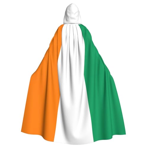 WHJSHOP Umhang mit Kapuze für Erwachsene, Motiv: Flagge der Elfenbeinküste, für Halloween, Rollenspiele und Kostümpartys von WHJSHOP