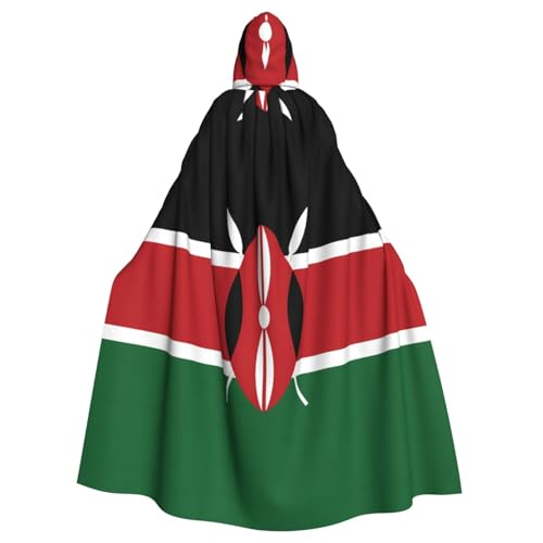 WHJSHOP Umhang mit Kapuze für Erwachsene, Motiv: Flagge von Kenia, für Halloween, Rollenspiele und Kostümpartys von WHJSHOP